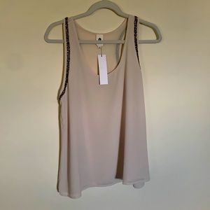 Cream beaded tank